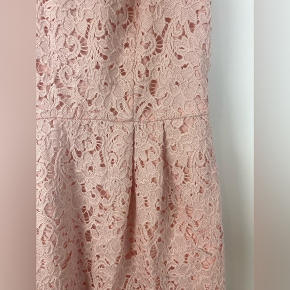 WHBM| Powder Pink Lace Overlay Sleeveless Dress Pleats Size 8 - Picture 5 of 15